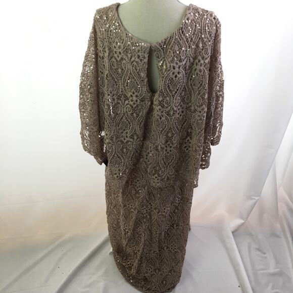Blu Sage Sequin Gown Taupe 12 - Picture 5 of 16
